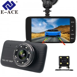 E-ACE Car Dvr 4.0 Inch Dash Camera With Rear View Camera Full HD 1080P Dual Lens Video Recorder Auto Registrars Vehicle Dashcam
