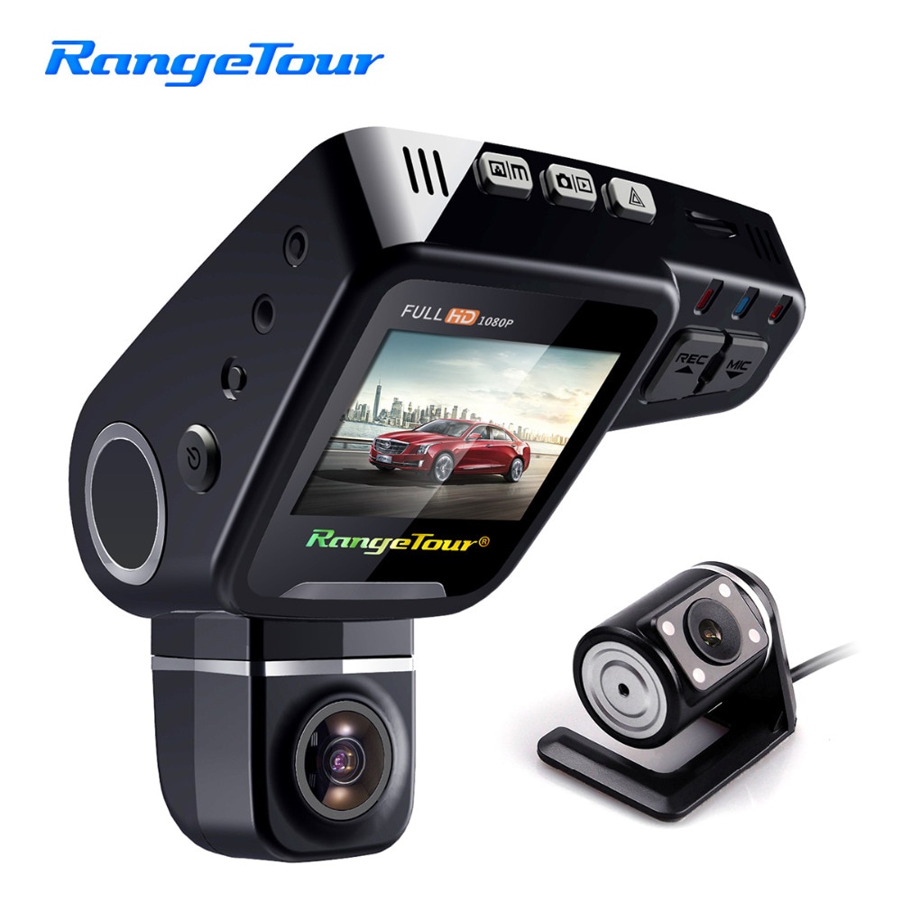 Range Tour C10s Plus Mini Car DVR 360 Degree Rotated Dash Cam Dual lens  Front 1080P Rear 480P Video Recroder 2 Screen Display