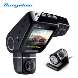 Range Tour C10s Plus Mini Car DVR 360 Degree Rotated Dash Cam Dual lens  Front 1080P Rear 480P Video Recroder 2 Screen Display