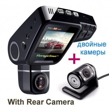 Range Tour C10s Plus Mini Car DVR 360 Degree Rotated Dash Cam Dual lens  Front 1080P Rear 480P Video Recroder 2 Screen Display