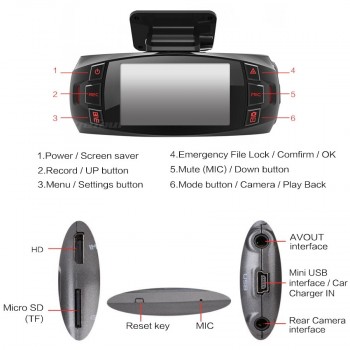 Range Tour Z4 Plus Dual Lens car dvr 1080p Car Dashboard  Camera 2.7 LCD 170 Degree Dash Cam with Rear Dashcam Video Recorder