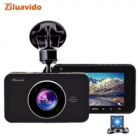 Bluavido Full HD 1296P Car DVR Camera ADAS WDR Night Vision 3 Inch Dual Lens Dash cam Video Recorder Cycle Recording Dashcam