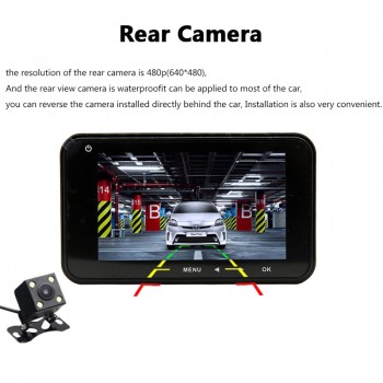 Bluavido Full HD 1296P Car DVR Camera ADAS WDR Night Vision 3 Inch Dual Lens Dash cam Video Recorder Cycle Recording Dashcam