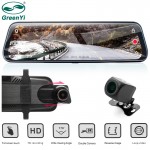 GreenYi Car DVR 9.68 IPS Rear View Mirror Monitor Full HD 1080P Night Vision Dash Cam Camera Auto Driving Recorder G-sensor