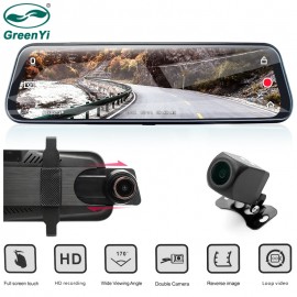 GreenYi Car DVR 9.68 IPS Rear View Mirror Monitor Full HD 1080P Night Vision Dash Cam Camera Auto Driving Recorder G-sensor