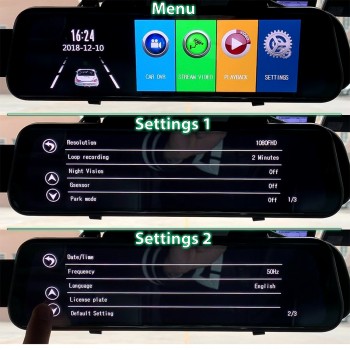 GreenYi Car DVR 9.68 IPS Rear View Mirror Monitor Full HD 1080P Night Vision Dash Cam Camera Auto Driving Recorder G-sensor