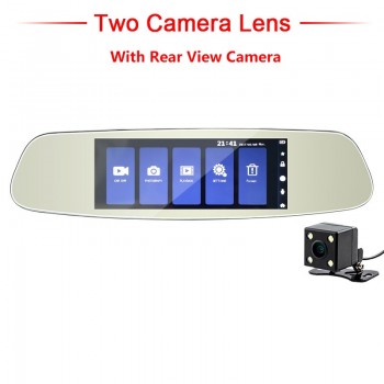 Car DVRs 7 Touch Screen Rearview Mirror Auto Dash Cam Cars DVR Dual Lens Recorder Registrator Full HD1080p Night Vision Camera