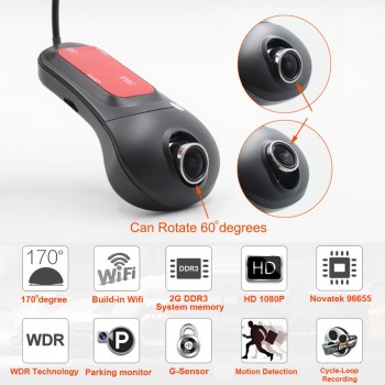XCGaoon Wifi Car DVR Registrator Digital Video Recorder Camcorder Dash Camera 1080P Night Version Novatek 96655 Rotate 60 degree