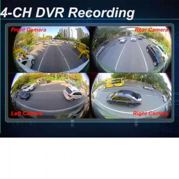 Newest 3D HD Surround View Monitoring System 360 Degree Driving Bird View Panorama Car Cameras 4-CH DVR Recorder with G sensor
