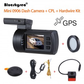 Blueskysea 0906 1080P 1.5 LCD Car DVR GPS IMX291 Night Vision G-Sensor Camera Recorder Dashboard+CPL Lens+Hardwire Kit Dash Cam