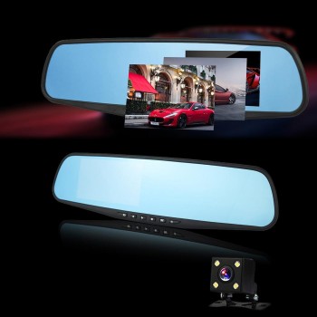 4.3 inch Dash Cam HD 1080P Car DVR Camera WDR  Night Vision Car Driving Recorder Loop Recording DashCam with Rear View Camera