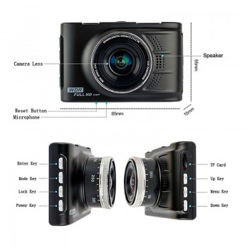 E-ACE Novatek Car Dvr Mini Camera Car Video Recorder Mirror Camcorder Dash Cam Full HD 1080p 3.0 Inch Dvrs Auto Carcam Registrar