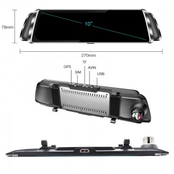 ANSTAR 4G Android Dashcam Full HD 1920x1080 Mirror DVR Car Recorder Wifi ADAS GPS Dash Camera 10 IPS Touch Screen Car DVR