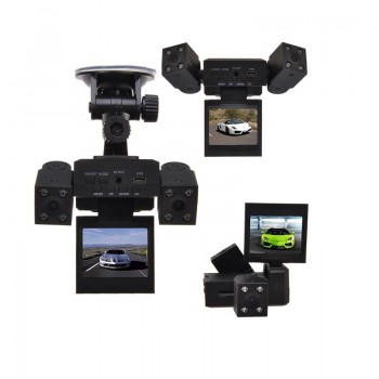 H3000 Transformers Car Recorder 8 LED IR Night Vision Car DVR Black Box 270 Degree Rotating Screen Omni-Directional Dual Camera
