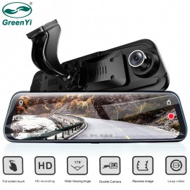 GreenYi Car DVR Camera 9.68 IPS Rearview Mirror Monitor Full HD 1080P Night Vision Dash Cam Auto Driving Recorder G-sensor