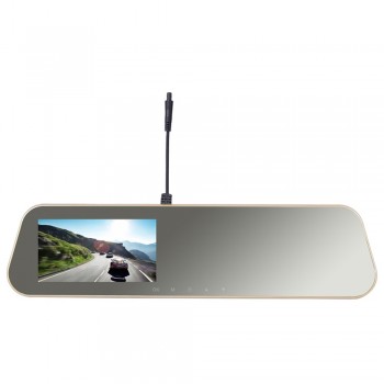 SYS Dual Camera Rearview Mirror Dash Cam DVR Main 2K 1296P+720P Interior Passenger Car Facing Camera Night Vision for Taxi Uber