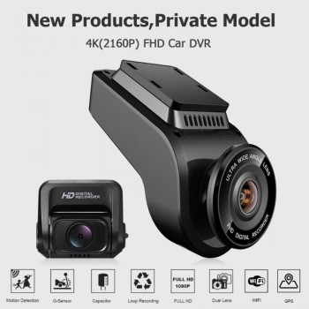 T691C 2 Inch Car DVR 4K 2160P/1080P FHD Dash Cam 170 Degree Lens Car Camera Car Built-in GPS Car Video Recorders Mirror Dashcam