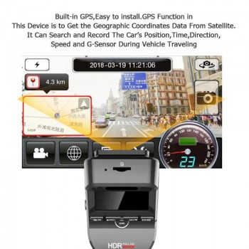 T691C 2 Inch Car DVR 4K 2160P/1080P FHD Dash Cam 170 Degree Lens Car Camera Car Built-in GPS Car Video Recorders Mirror Dashcam