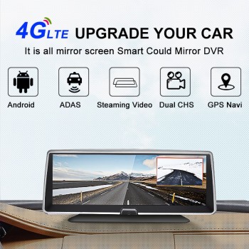 Bluavido 8 Inch car dash camera 4G Android GPS Navigation ADAS FHD 1080P car dvr video Recorder Night vision Parking monitor