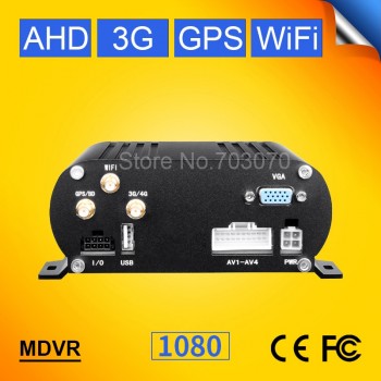 1080P AHD Mobile Dvr Video Recorder 4CH 3G GPS Wifi HDD Hard Disk M-dvr Security System Real Time Surveillance Remote View Dvr