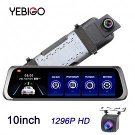 YEBIGO Car DVR Camera Dual Lens  10 inch Full HD 1080P Dashcam Rearview  Mirror Video Recorder Registrator Car Cam Dash Cam10