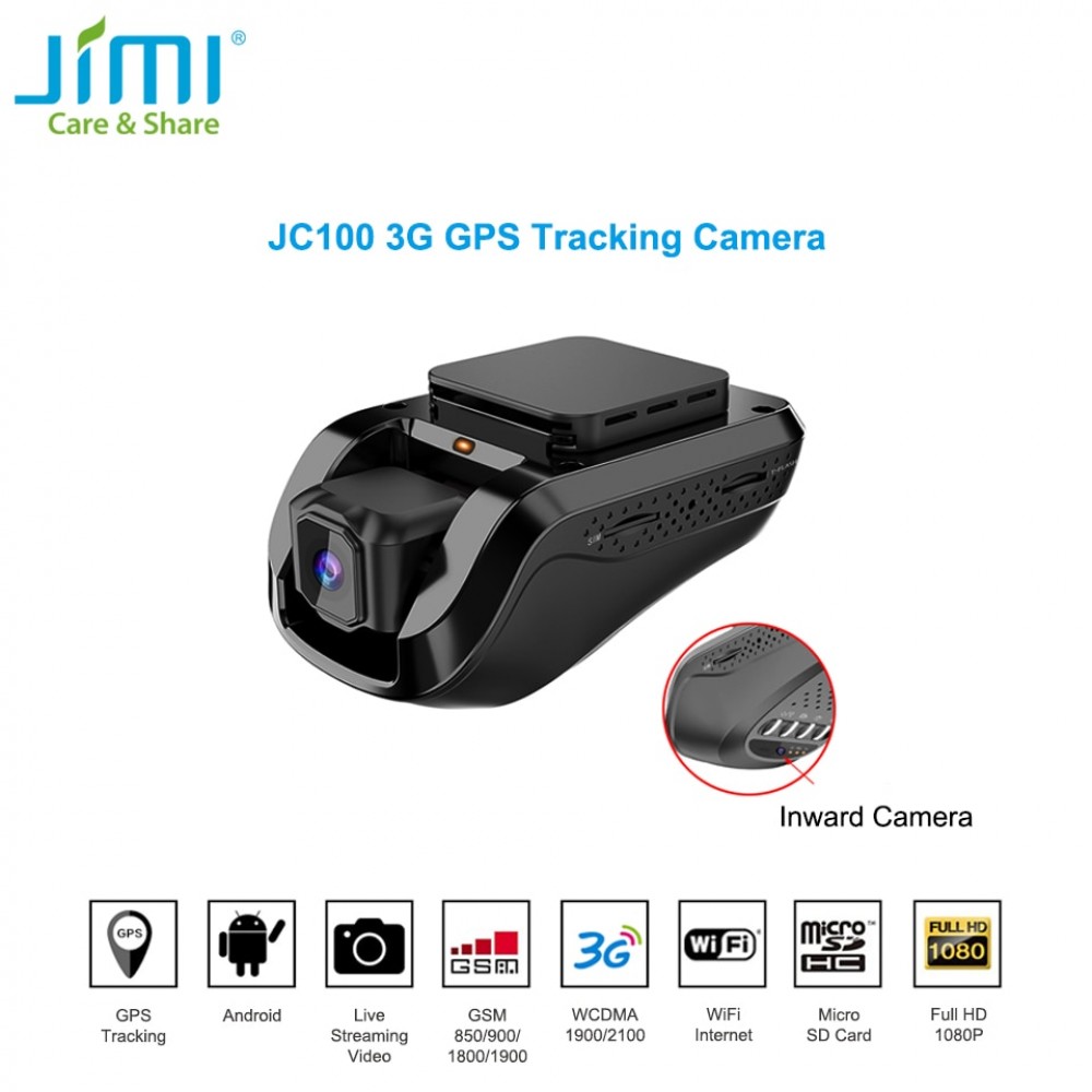 Jimi Unique JC100 3G Smart GPS Tracking Dash Camera Car Live Stream Video Recorder amp; Monitoring by PC Free Mobile APP