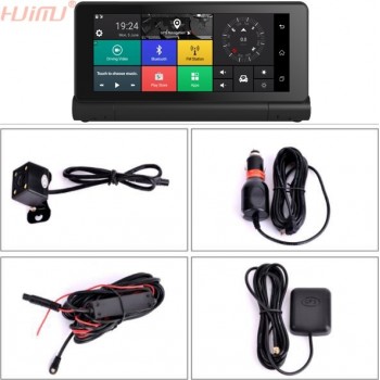4G Car DVR Rearview Mirror 7inch GPS Navigatior Remote Monitor Smart Android 5.1 Bluetooth Dual Lens 1080P WIFI Dashcam