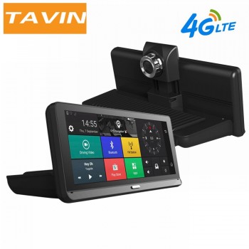 TAVIN  Car DVRs 4G Android 5.1 8.0 Inch Rearview Mirror Camera GPS WIFI 1080P Video Recorder Navigation Dash Cam ADAS Dual Lens