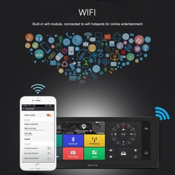 TAVIN  Car DVRs 4G Android 5.1 8.0 Inch Rearview Mirror Camera GPS WIFI 1080P Video Recorder Navigation Dash Cam ADAS Dual Lens