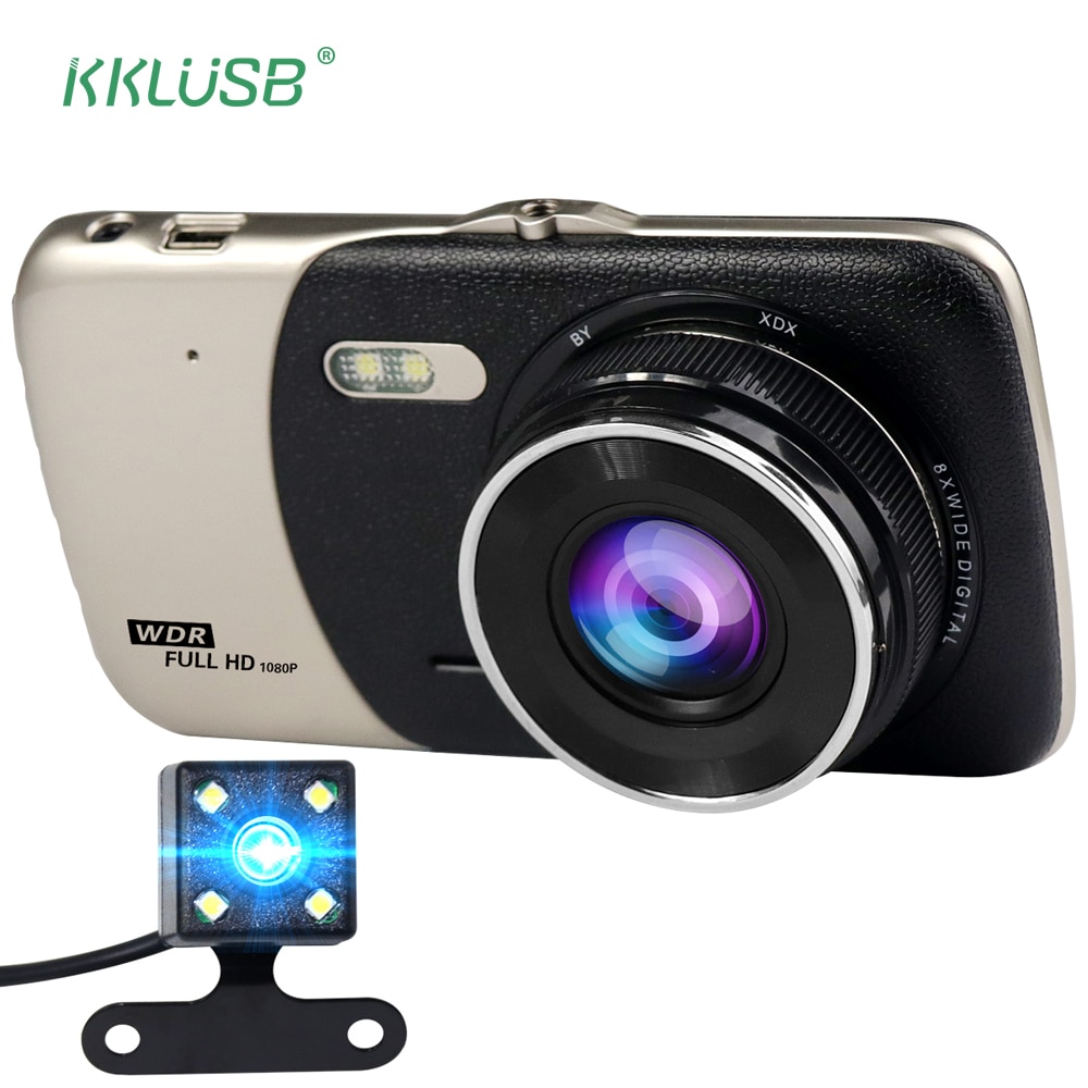 New 4.0 Inch IPS Screen Car DVR Car Camera Dash Cam Dual lens Recording Dash Camera Full HD 1080P Video 170 Degree dashcame
