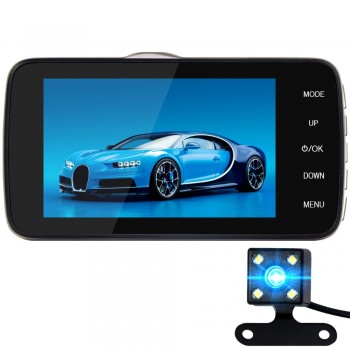 New 4.0 Inch IPS Screen Car DVR Car Camera Dash Cam Dual lens Recording Dash Camera Full HD 1080P Video 170 Degree dashcame