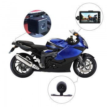 New Motorcycle Camera DVR Motor Dash Cam with Special Dual-track Front Rear Recorder Motorbike Electronics