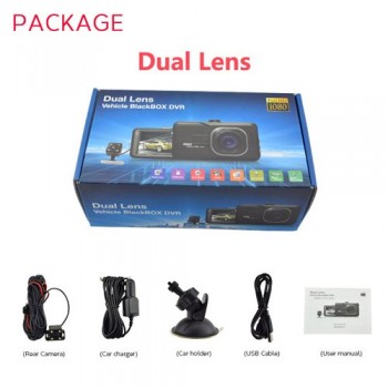 Kissen Full HD 1080P Car DVR 3.0 Inch IPS Screen Car Camera Dual Lens Dash Cam Video Recorder Night Vision G-sensor Registrator