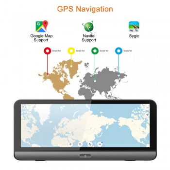 Bluavido 8 Inch 4G Car DVR ADAS Android GPS naivgation HD 1080P Dash camera Video Recorder Night vision Phone APP Remote Monitor