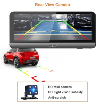 Bluavido 8 Inch 4G Car DVR ADAS Android GPS naivgation HD 1080P Dash camera Video Recorder Night vision Phone APP Remote Monitor