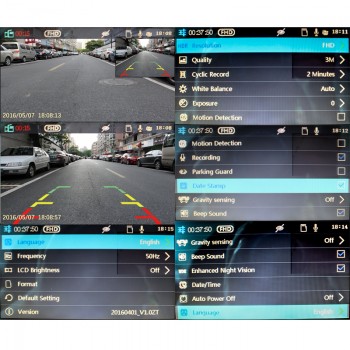 GreenYi HD 1080P Car Mirror DVR Monitor Dash Camcorder Car Rear View Camera Camcorder Dual Lens Camera Video Recorder Car DVR