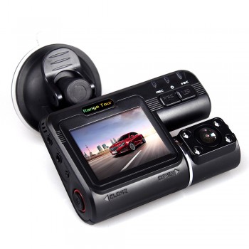 Car DVR  i1000s  Dash Camera Dual Lens Front cam1080P 4 IR Lights Rear cam 480P Driving Recorder Night Vision Inside The Car