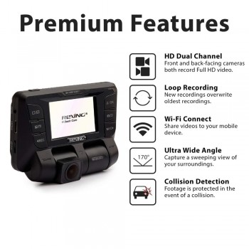 Rexing V2 4K car dvr Front Back Dual Channel Full HD 1080p Wi-Fi Ultra Wide Angle Dash Cam LCD Screen Cars, Uber, Taxi