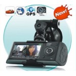120 Degree Dual Lens GPS 3D G-Sensor 2.7 TFT LCD Car Video Camera DVR Recorder Car Camera Cycle Recording Free Shipping!