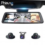 Phisung V9 Plus 4CH Cameras lens 10Android Navi car camera with gps rear view mirror dvr drive recorder ADAS WIFI RAM2GB+ROM32G