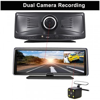 Bluavido 8IPS 4G Car DVR GPS Navigation Android ADAS FHD 1080P Dash camera Recorder Dual Lens Night vision Auto Video Registrar