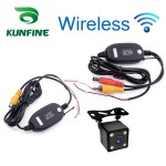 KUNFINE Universal Wireless Rear View Camera with 4 LED Car Back Reverse Camera RCA Night Vision Parking Assistance Cameras