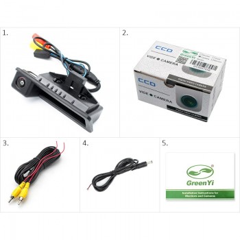 GreenYi Starlight Night Vision Car Trunk Handle Rear View Camera for BMW E82 E88 E84 E90 E91 E92 E93 E60 E61 w/ 170 Degree Lens