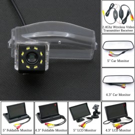 For Mazda2 Mazda3 Mazda 3 2 Sport 8LED Car Parking Rear View Camera 4.3 5 inch Mirror LCD Monitor Backup Reverse 2.4GHZ Wireless