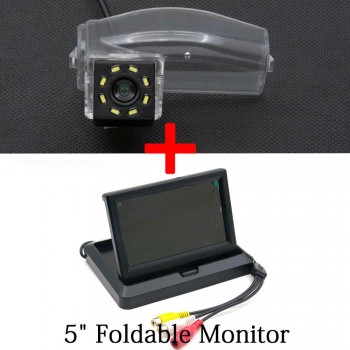 For Mazda2 Mazda3 Mazda 3 2 Sport 8LED Car Parking Rear View Camera 4.3 5 inch Mirror LCD Monitor Backup Reverse 2.4GHZ Wireless