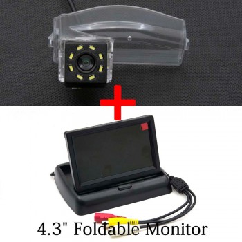 For Mazda2 Mazda3 Mazda 3 2 Sport 8LED Car Parking Rear View Camera 4.3 5 inch Mirror LCD Monitor Backup Reverse 2.4GHZ Wireless
