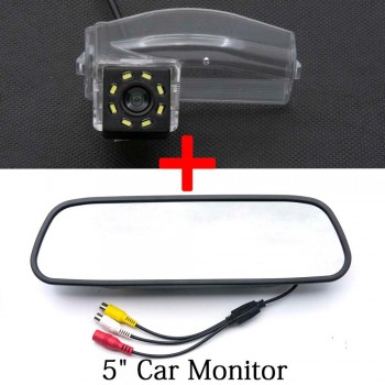For Mazda2 Mazda3 Mazda 3 2 Sport 8LED Car Parking Rear View Camera 4.3 5 inch Mirror LCD Monitor Backup Reverse 2.4GHZ Wireless