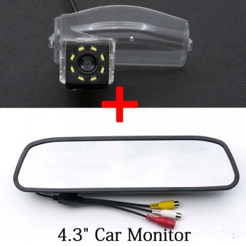 For Mazda2 Mazda3 Mazda 3 2 Sport 8LED Car Parking Rear View Camera 4.3 5 inch Mirror LCD Monitor Backup Reverse 2.4GHZ Wireless