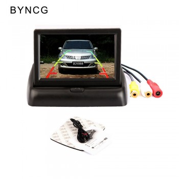 BYNCG 4.3 Inch TFT LCD Car Monitor Foldable Monitor Display Reverse Camera Parking System for Car Rearview Monitors NTSC