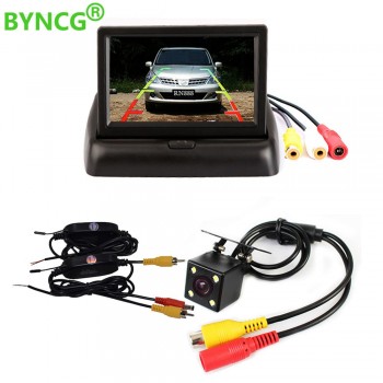 BYNCG 4.3 Inch TFT LCD Car Monitor Foldable Monitor Display Reverse Camera Parking System for Car Rearview Monitors NTSC
